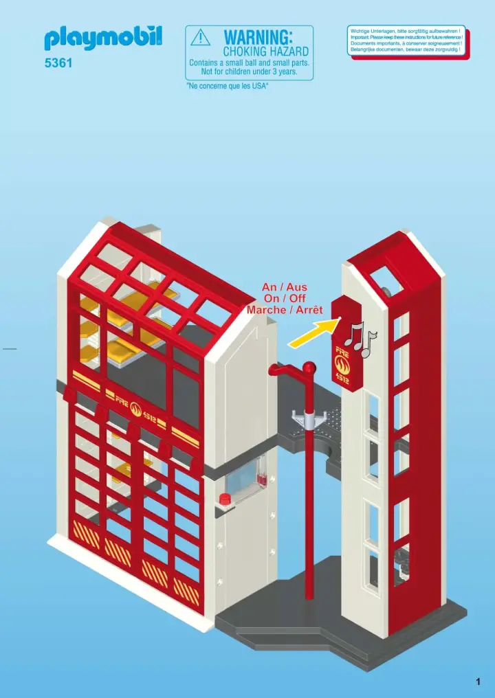 Building Instruction Playmobil 5361 Fire Station With Alarm 1 0 Medium 