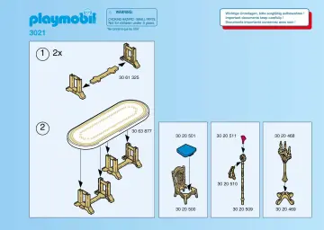 Notices de montage Playmobil 3021-A - Festin royal (1)