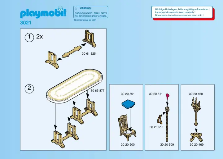 Bauanleitungen Playmobil 3021-A - Festliche Tafelrunde (1)