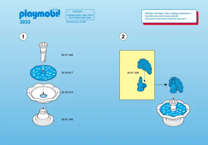 Bauanleitungen Playmobil 3033-A - Prinzessin / Brunnen (1)