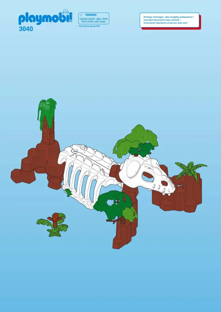 Notices de montage Playmobil 3040-A - Indigènes/squelette dinosaure (1)