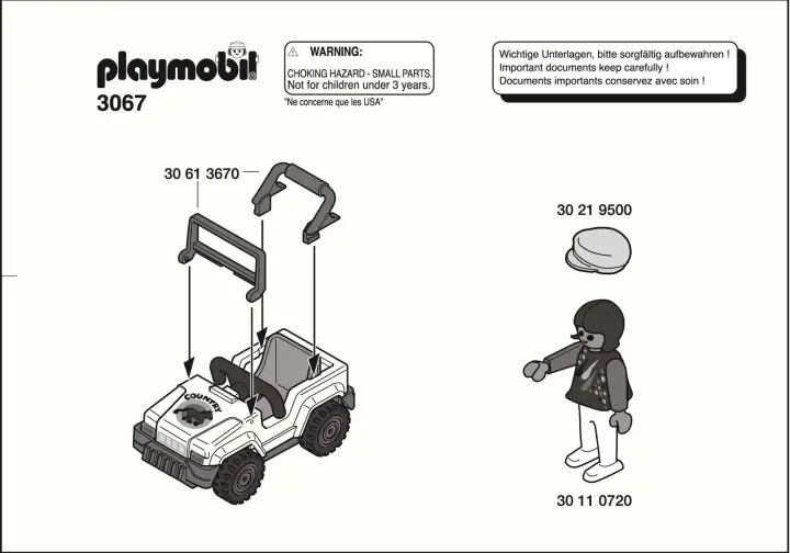 Notices de montage Playmobil 3067-A - Enfant/voiture tout terrain (1)