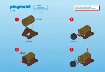 Bauanleitungen Playmobil 3111-B - Kanone "Dicke Berta" (1)