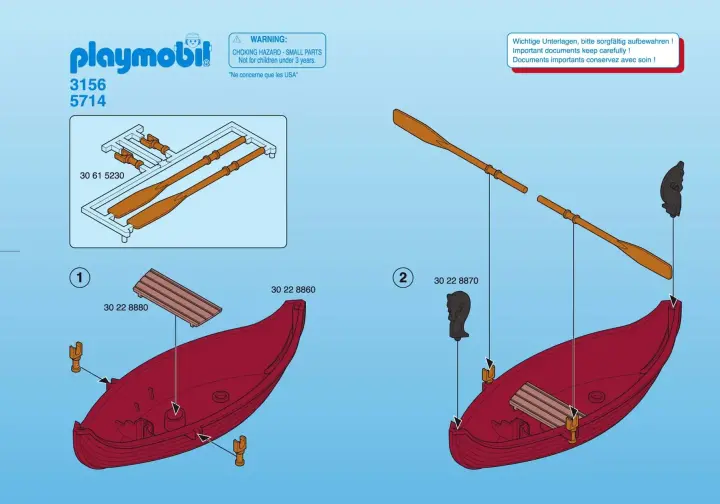 Notices de montage Playmobil 3156-A - Vikings/barque (1)