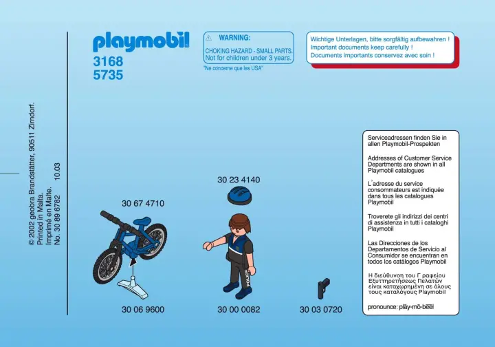 Notices de montage Playmobil 3164-A - Fahrradstreife (2)