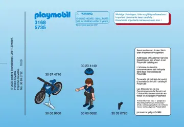 Notices de montage Playmobil 3168-A - Patrouilleur à vélo (2)