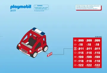 Bauanleitungen Playmobil 3177-A - Brandmeisterfahrzeug (1)