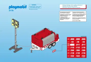 Notices de montage Playmobil 3178-A - Pompier/électrogène/remorque (1)