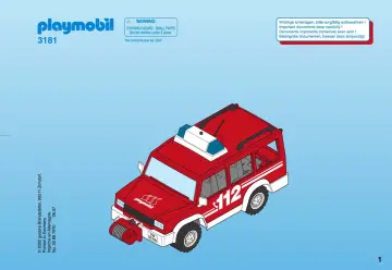 Bauanleitungen Playmobil 3181-A - Feuerwehrvorausfahrzeug (1)