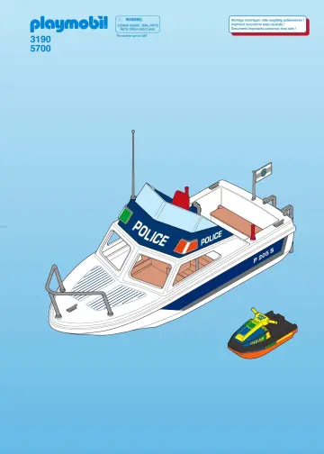 Bauanleitungen Playmobil 3190-A - Polizeiboot mit Jet Ski (1)