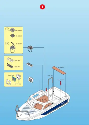 Bauanleitungen Playmobil 3190-A - Polizeiboot mit Jet Ski (2)