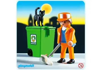 Playmobil 3196-A - Balayeur/poubelle