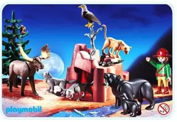 Playmobil 3228-A - Garde chasse / animaux de la forêt