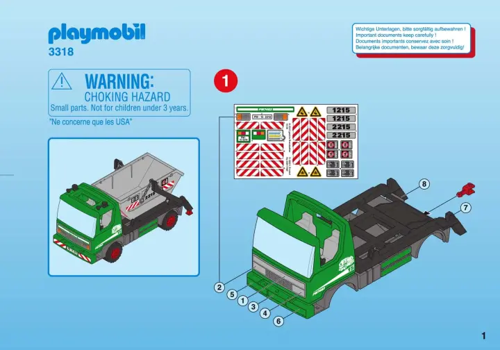 Bauanleitungen Playmobil 3318-B - Containerdienst (1)