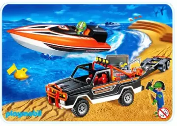 Playmobil 3399-A - Pilote/Bateau de course/4x4