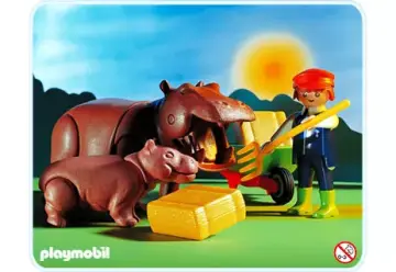 Playmobil 3639-A - Hippopotames / gardien