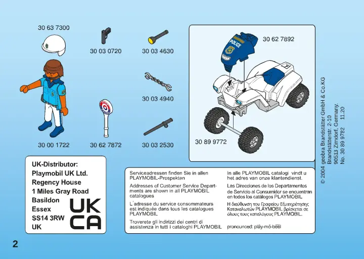 Bauanleitungen Playmobil 3655-B - Police-Quad (1)