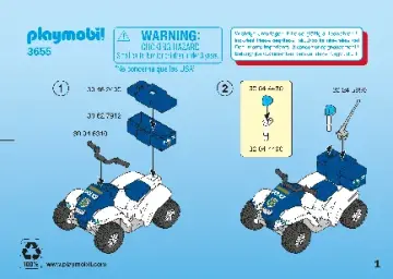 Bauanleitungen Playmobil 3655-B - Police-Quad (2)