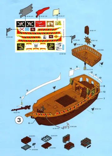 Bauanleitungen Playmobil 3750-A - Piratenschiff (3)