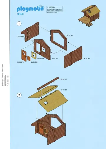 Bauanleitungen Playmobil 3826-A - Blockhütte (1)