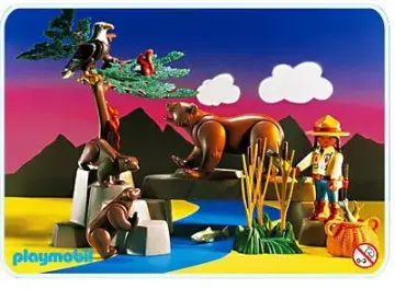 Playmobil 3830-A - Indienne / Animaux sauvages