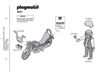 Notices de montage Playmobil 3831-A - Motard / Chopper (1)