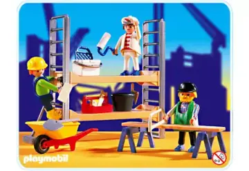 Playmobil 3833-A - Ouvriers de chantier/ échafaudage