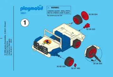 Notices de montage Playmobil 3851-A - Cavalière / Jeep / Van (1)