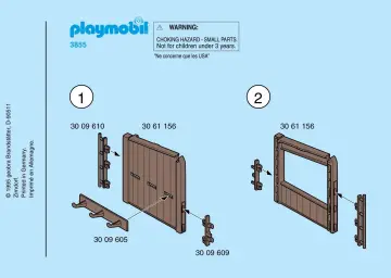 Bauanleitungen Playmobil 3855-A - Reitplatz / Unterstand (1)