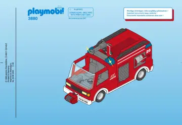 Notices de montage Playmobil 3880-A - Pompiers / camion lance à eau (1)