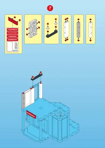 Bauanleitungen Playmobil 3885-A - Feuerwehr-Station mit Schlauchturm (8)