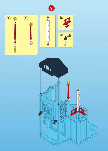 Bauanleitungen Playmobil 3885-A - Feuerwehr-Station mit Schlauchturm (10)