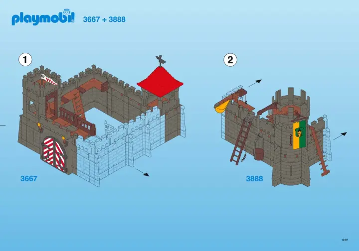 Notices de montage Playmobil 3888-A - Chevaliers / tour d`enceinte assiégée (2)