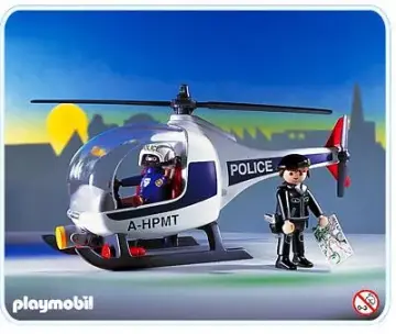 Playmobil 3908-A - Policiers d`intervention/hélicoptère