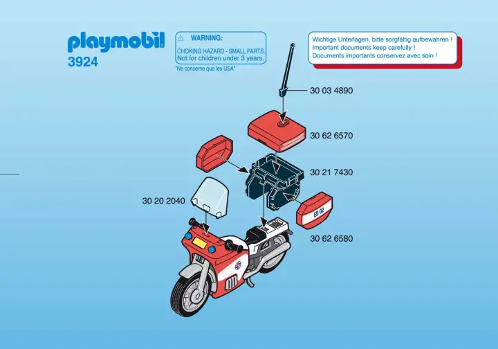 Notices de montage Playmobil 3924-A - Secouriste / moto (1)