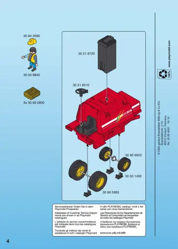 Bauanleitungen Playmobil 3929-A - Mähdrescher (4)