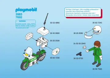 Notices de montage Playmobil 3983-A - Motard de police allemande (1)