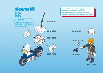 Notices de montage Playmobil 3986-A - Motard de police (1)