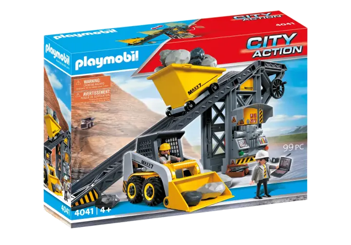 Playmobil 4041 - Ιμάντας μεταφοράς υλικών και μικρός εκσκαφέας - BOX