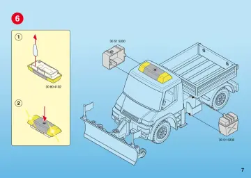 Notices de montage Playmobil 4046-A - Chauffeur avec camion chasse-neige (7)