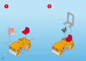 Bauanleitungen Playmobil 4048-A - Straßenwalze mit Asphaltplatte (2)