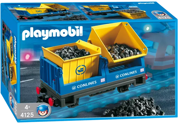 Playmobil 4125-A - Wagon avec bennes basculantes - BOX