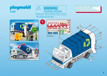 Bauanleitungen Playmobil 4129-A - Recycling-Fahrzeug mit Blinklicht (1)