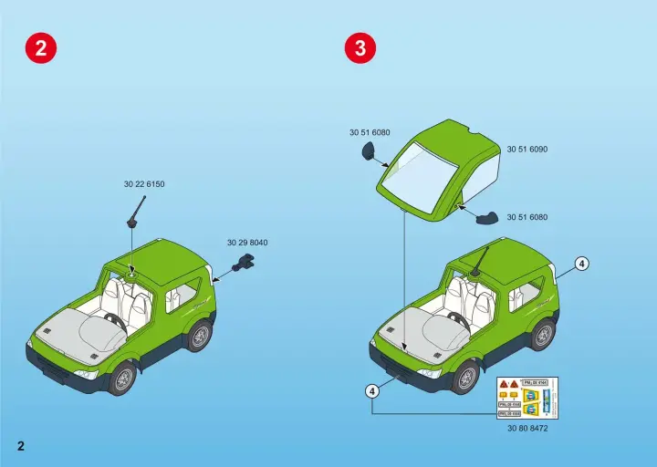 Notices de montage Playmobil 4144-A - Voiture familiale avec remorque porte-bateaux (2)