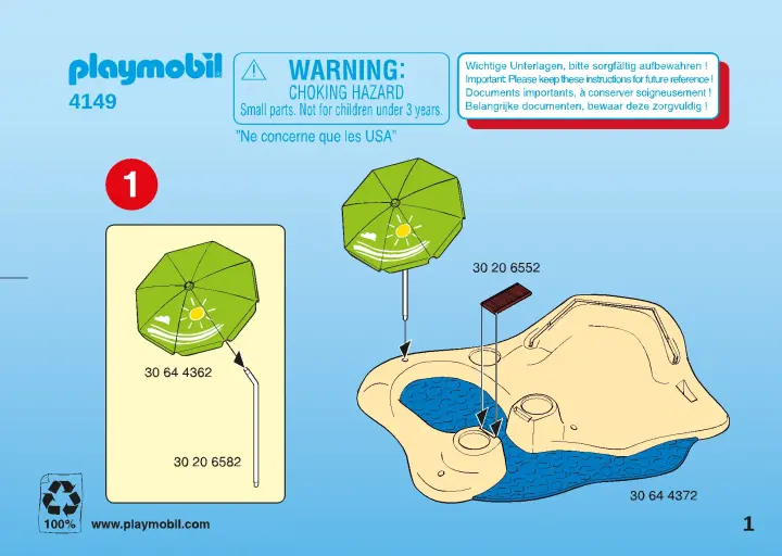 Manuales de instrucciones Playmobil 4149 - Compact Set Playa (1)
