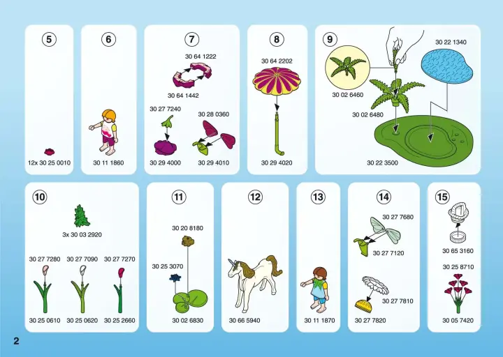 Notices de montage Playmobil 4158-A - Calendrier de l’Avent Licorne au pays des Fées (2)