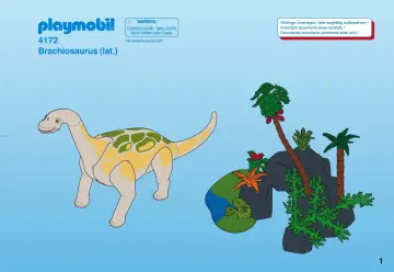 Bauanleitungen Playmobil 4172-A - Brachiosaurus in Felslandschaft (1)