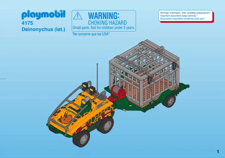 Notices de montage Playmobil 4175-A - Véhicule amphibie avec Deinonychus (1)