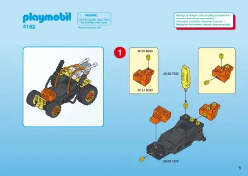 Notices de montage Playmobil 4182-A - Pilote avec voiture transformable jaune (1)