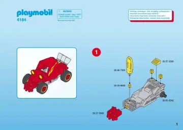 Bauanleitungen Playmobil 4184-A - Roter Miniflitzer (1)